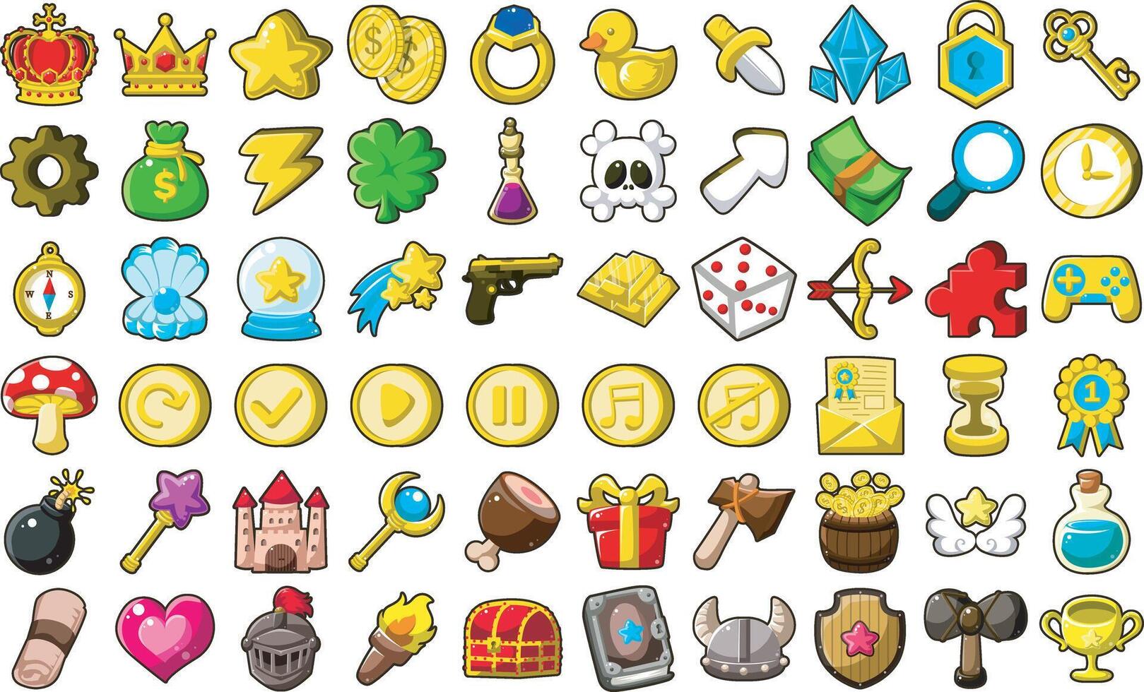 Cute game play icon. Game illustration elements art. vector