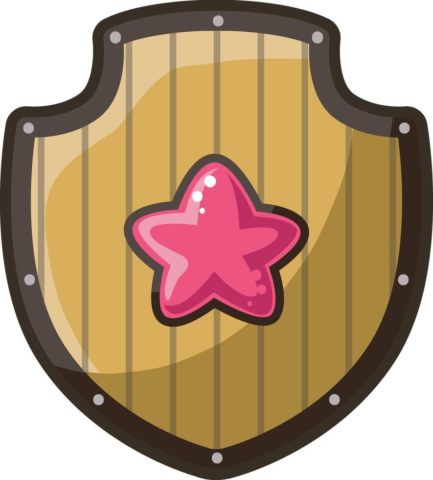 Cute shield icon. Game illustration elements art. vector