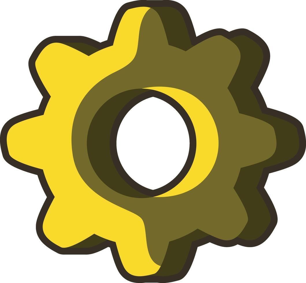 Cute gear icon. Game illustration elements art. vector