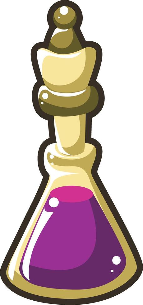 Cute purple potion icon. Game illustration elements art. vector