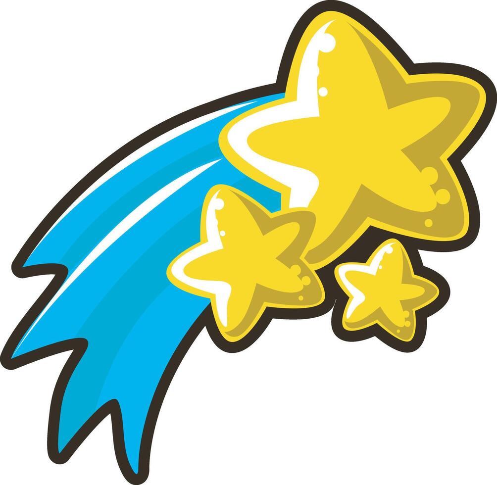 Cute shooting star icon. Game illustration elements art. vector