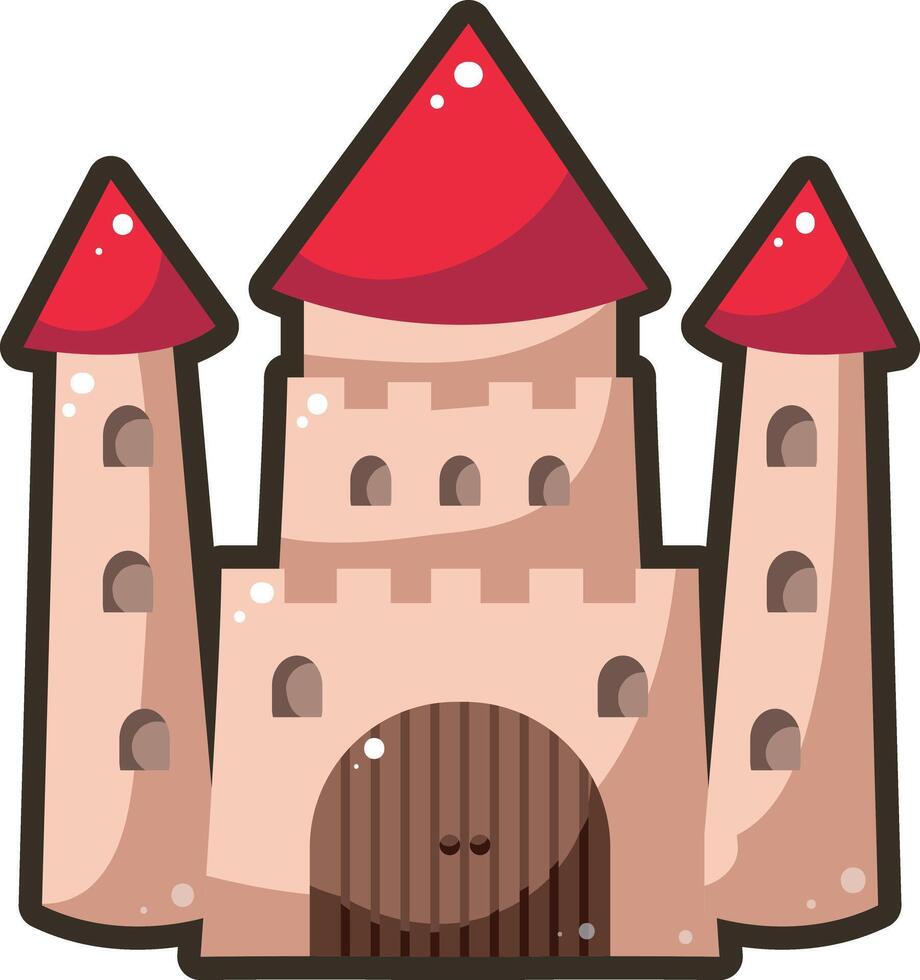 Cute palace icon. Game illustration elements art. vector