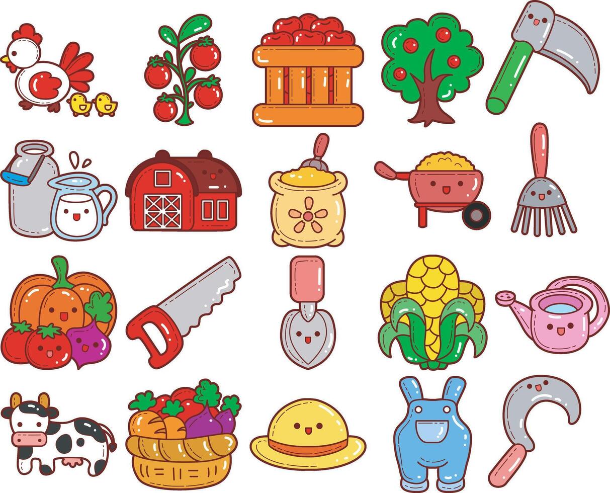 Tomato cherry and saw icon. Gardening tools illustrations. vector