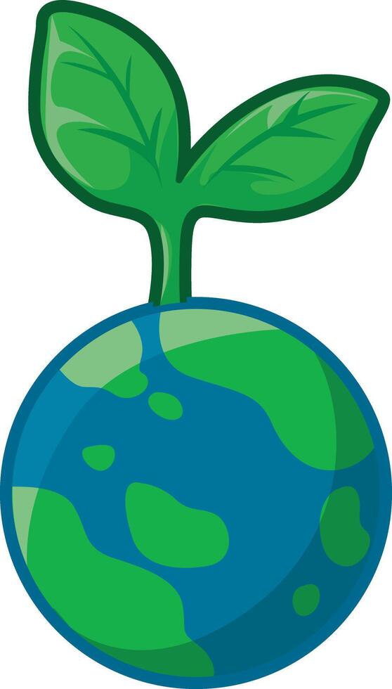 Icon of saving earth. no plastic waste is allowed vector