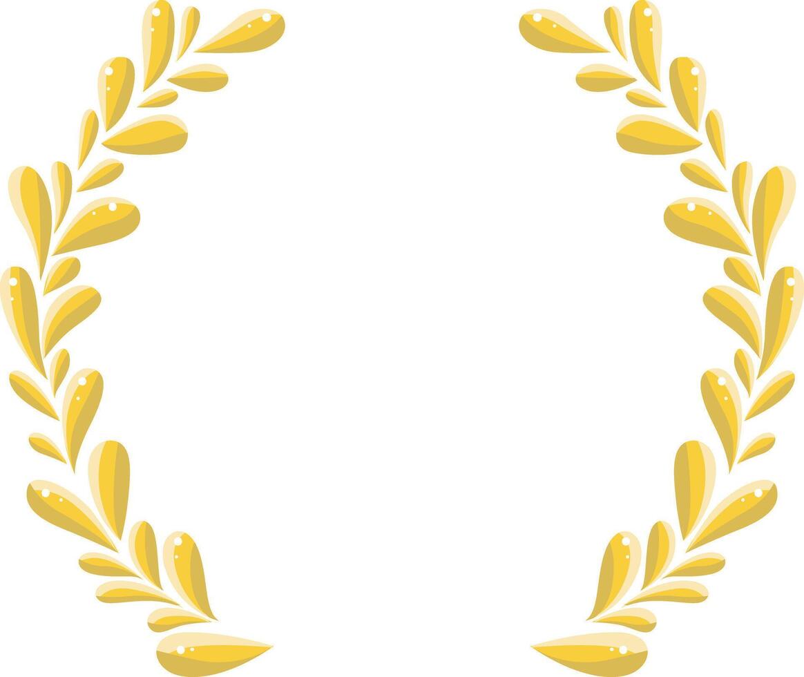 Gold circle frame vintage aesthetic for card invitation illustration wth leaves in the borders. vector