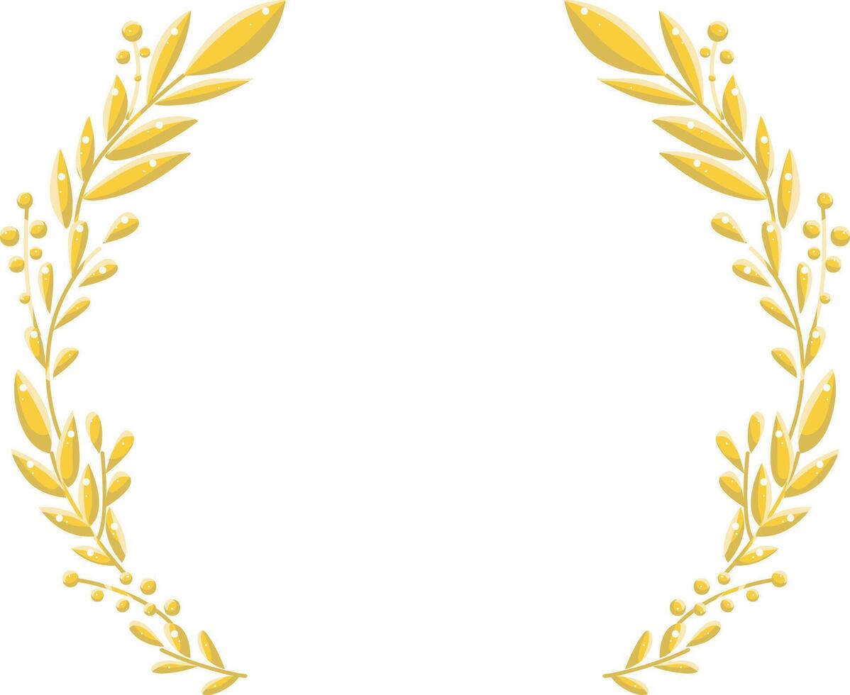 Gold circle frame vintage aesthetic for card invitation illustration with some leaves and cherry vector