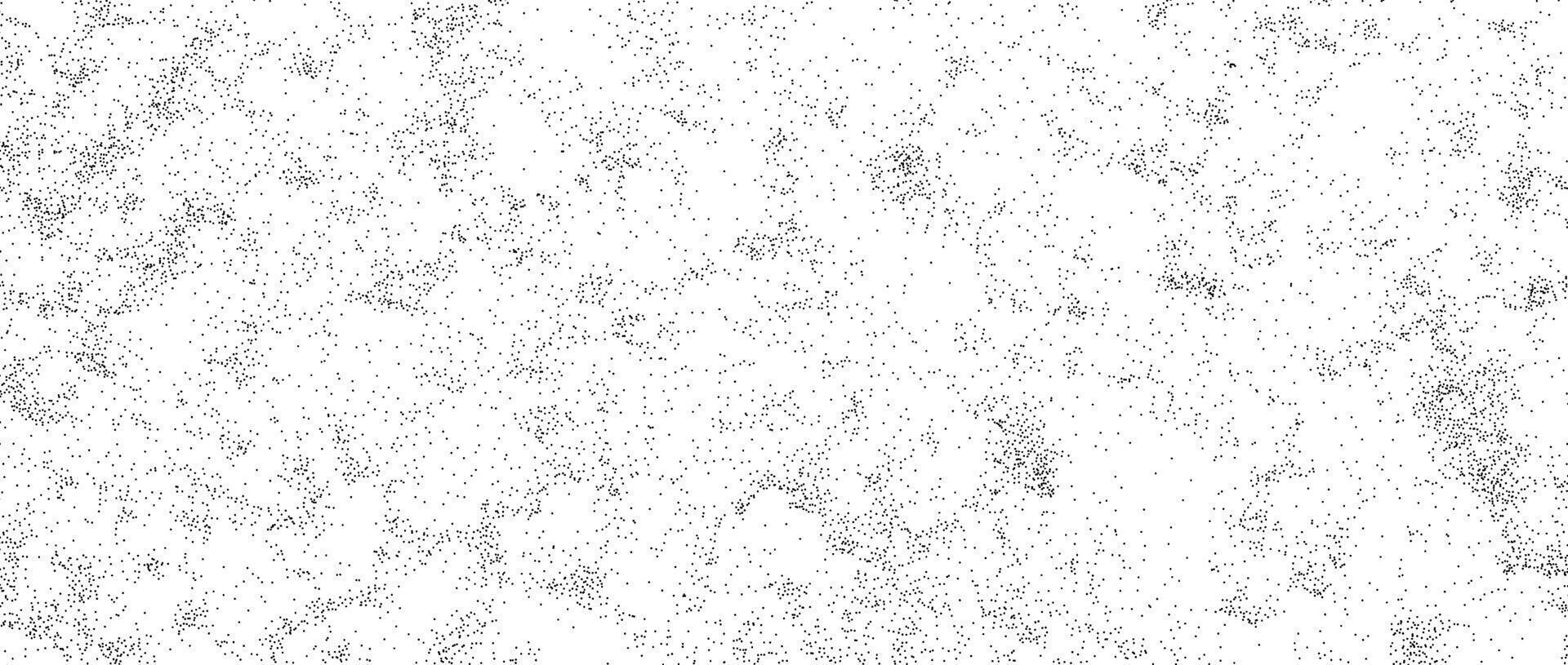Grunge noise texture. Dirty grain background. Dotted halftone gradient overlay. Sand dust distressed wallpaper. Grungy grit pattern. Black white random dot texture for poster, banner, print. vector