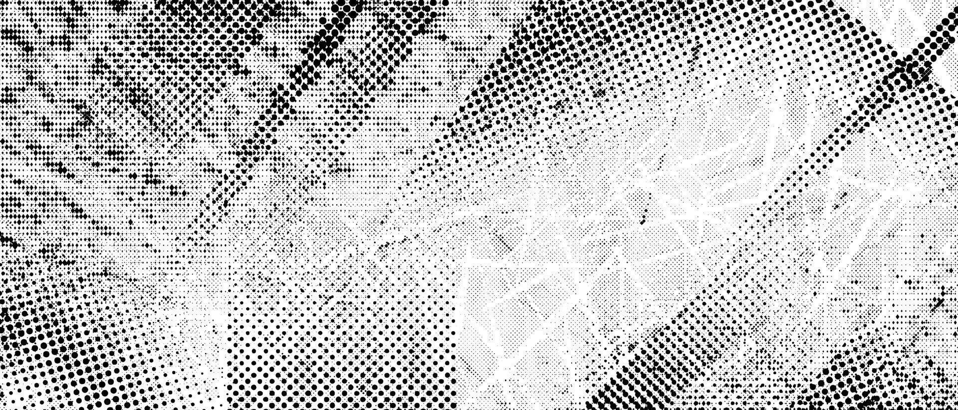 Halftone grunge punk texture. Distorted rough dirty scratch and splash background. Dotted glitch wallpaper for banner, poster, flyer, print, overlay. Distressed scuffed textured backdrop vector