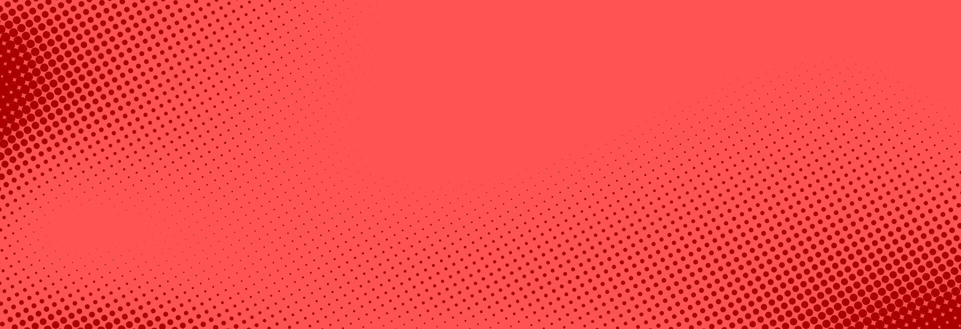Red halftone pattern. Retro comic gradient background. Bright pixelated dotted texture overlay. Cartoon pop art faded gradient pattern. Backdrop for poster, banner, advertisement vector