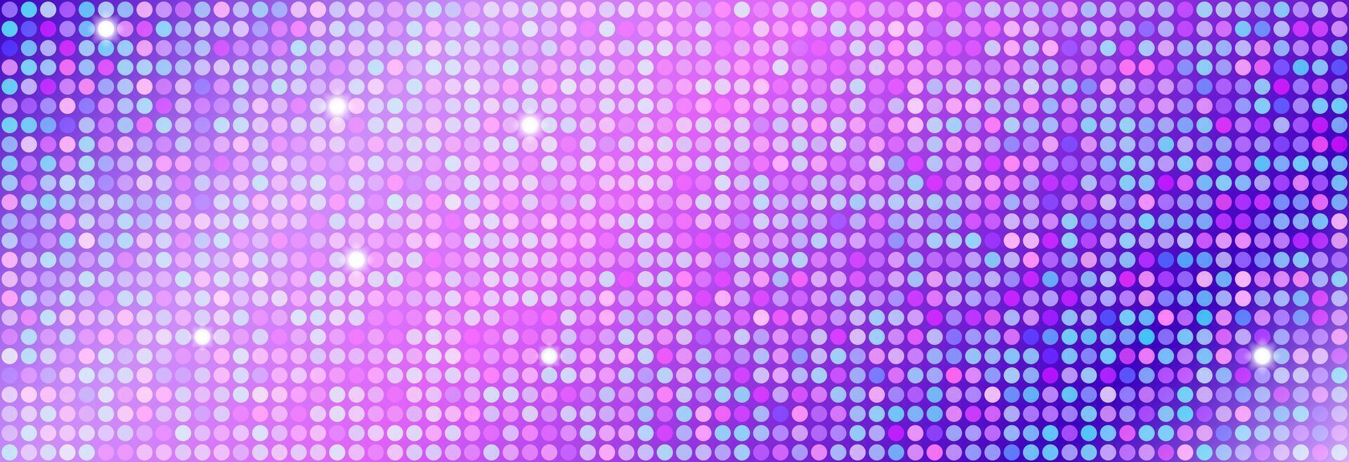 Pink purple disco party seamless pattern. Iridescent sequin mosaic texture background. Abstract shining halftone wallpaper. Pop up comic glitter sparkles backdrop. Retro design template. vector