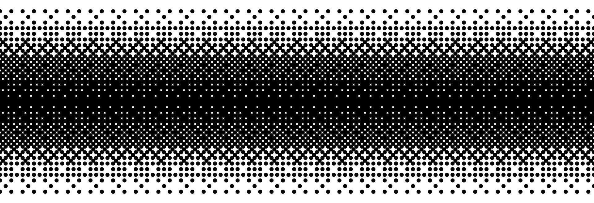 Fading bitmap gradient texture. Black and white dither pattern background. Abstract pixelated glitchy pattern. 8 bit game screen wallpaper. Vanishing pixel art halftone vector