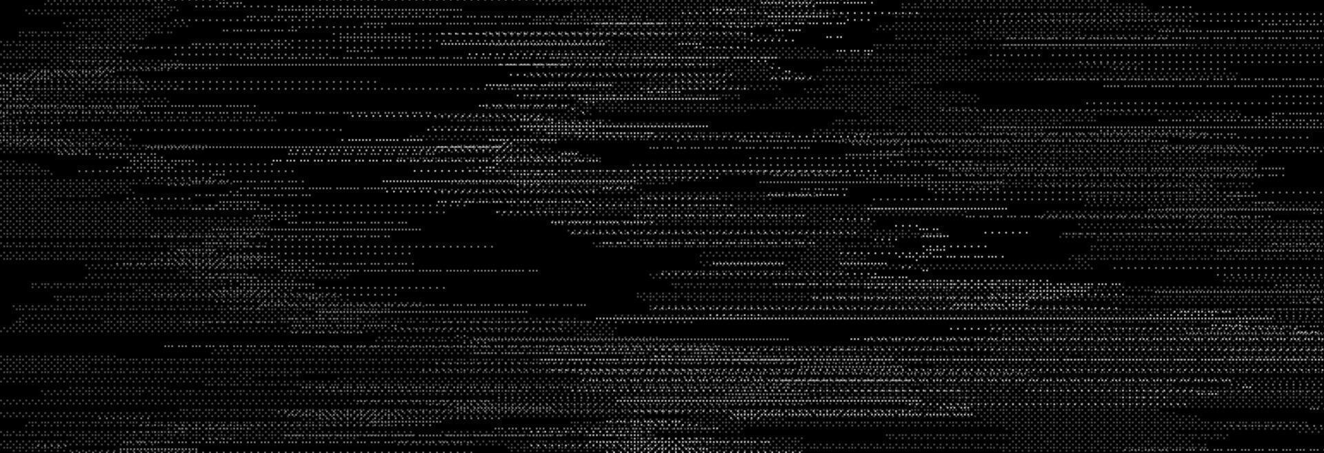 TV static noise texture. Glitch pixelated random background. Distorted rippled VHS screen overlay. Grunge fuzzy television interference backdrop. Flickering digital pixel effect vector