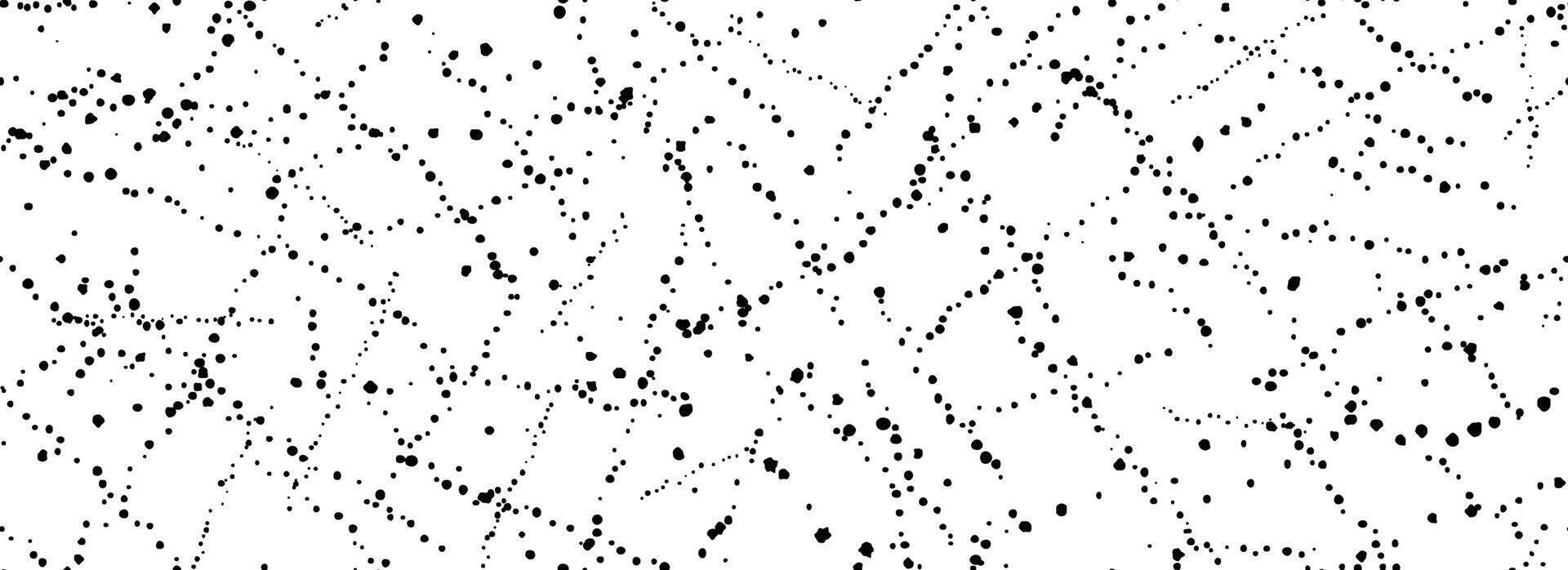 Seamless splashed dotted background. Distressed sprinkle paint drop texture. Black grunge speckles grain wallpaper. Spatter watercolor repeated backdrop. Splattered dribbled particles print. vector