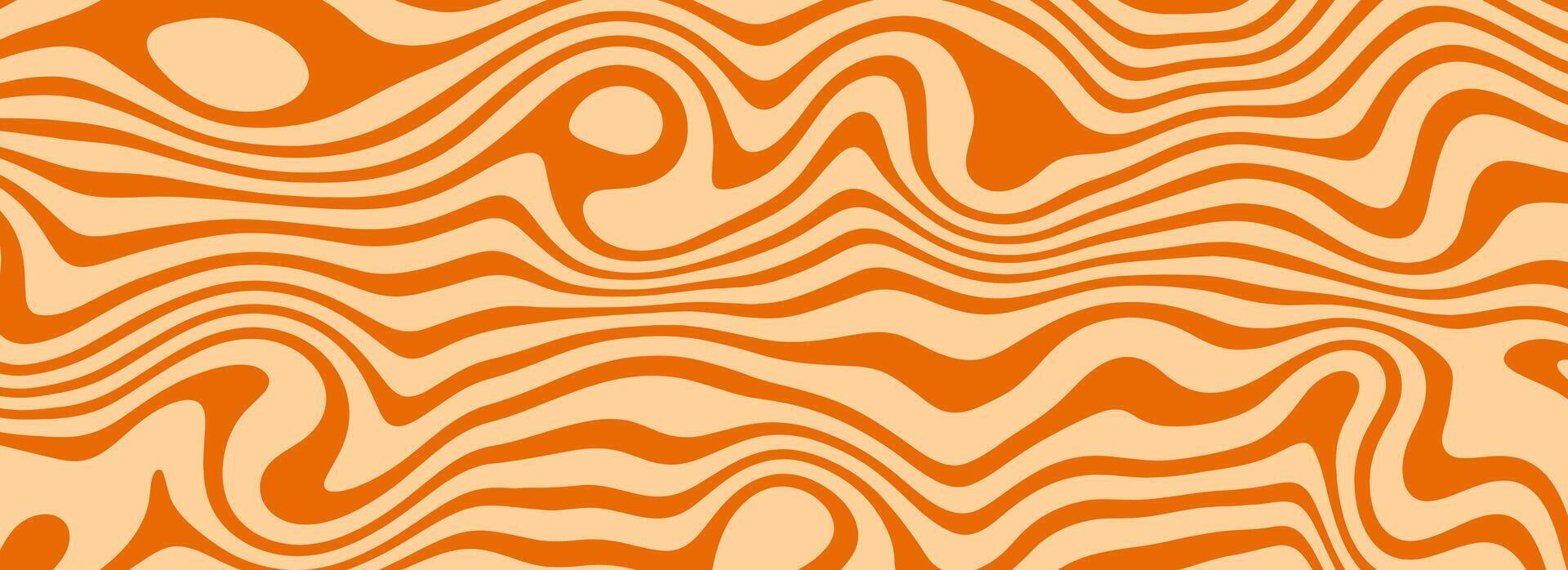Retro caramel liquid texture. Salted caramel dessert background. Wavy swirl candy pattern for poster, cover, banner, pamphlet, flyer. Nice sweat nougat hippie wallpaper in 60s or 70s style vector
