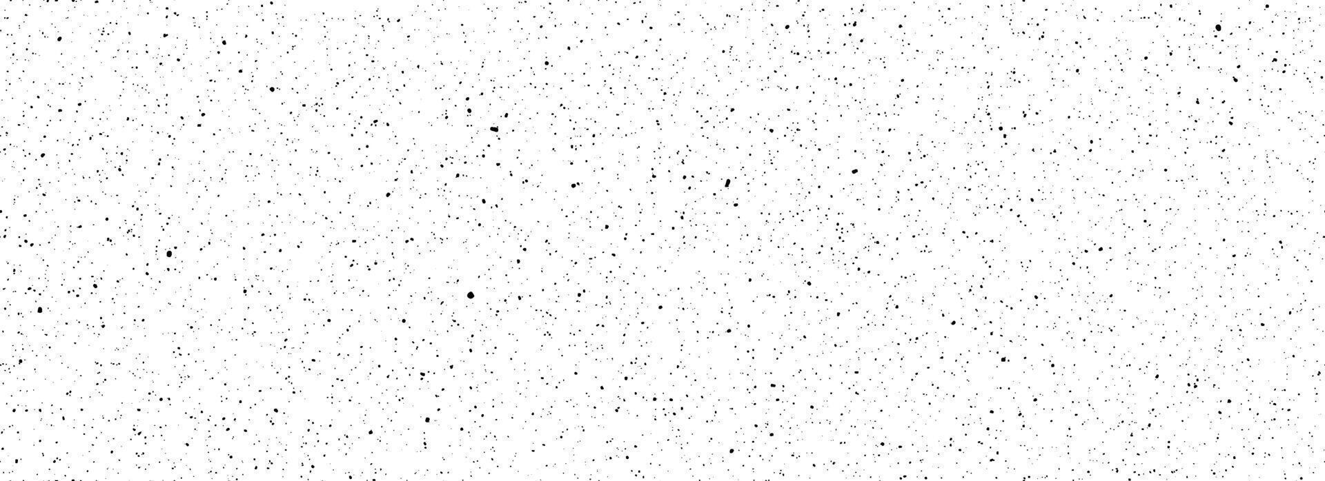 Black and white dirty dot seamless pattern. Grunge dripped splashed sprinkles, particles, dust wallpaper. Distress noise grain repeated background. Random mottled gritty overlay texture vector
