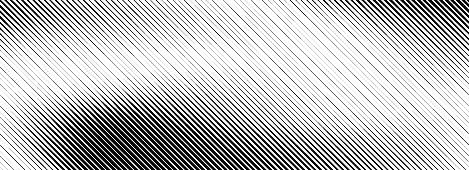 Fading line halftone gradient texture. Black diagonal stripe gradation background. Thin to thick vanishing slanted pattern backdrop. Oblique parallel stripe wallpaper for overlay, print, cover. vector
