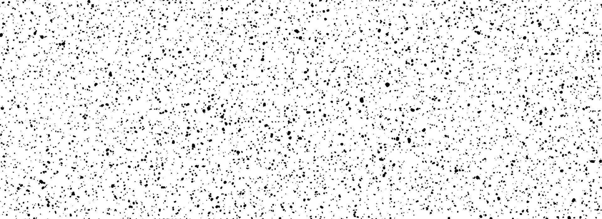 Dirty dotted seamless pattern. Black and white grunge sprinkles, particles, dust and splashes wallpaper. Distress noise grain repeating background. Random mottled gritty overlay texture vector