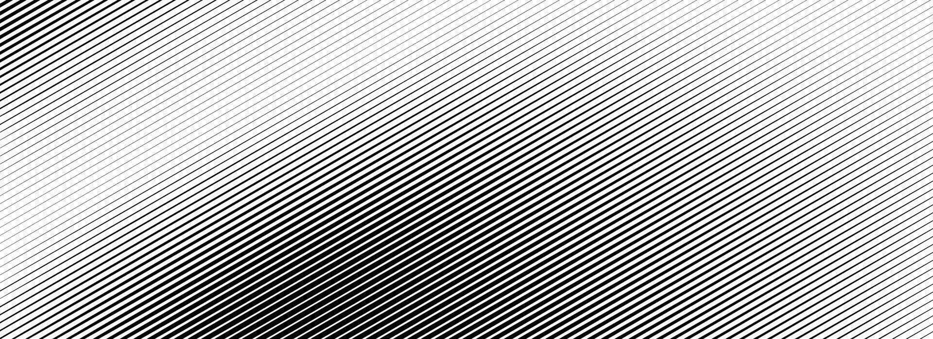 Fading line halftone gradient texture. Black diagonal stripe gradation background. Thin to thick vanishing slanted pattern backdrop. Oblique parallel stroke wallpaper for overlay, print, cover vector