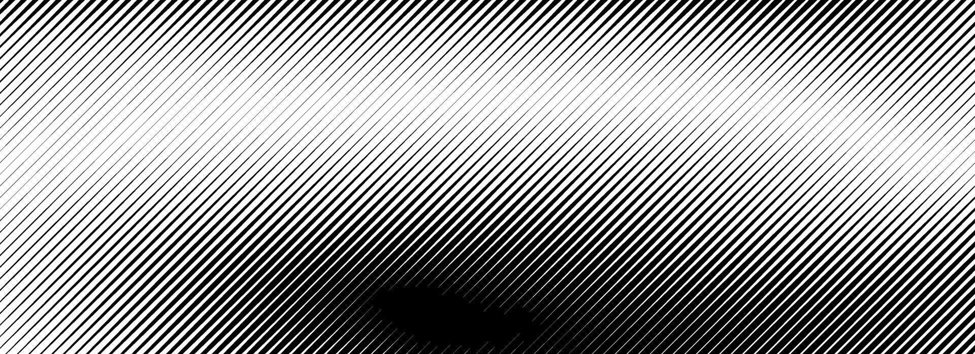 Fading lines gradient texture. Black diagonal stripes gradation background. Thin and thick vanish slanted pattern backdrop. Oblique parallel strokes wallpaper for overlay, print, cover, banner. vector