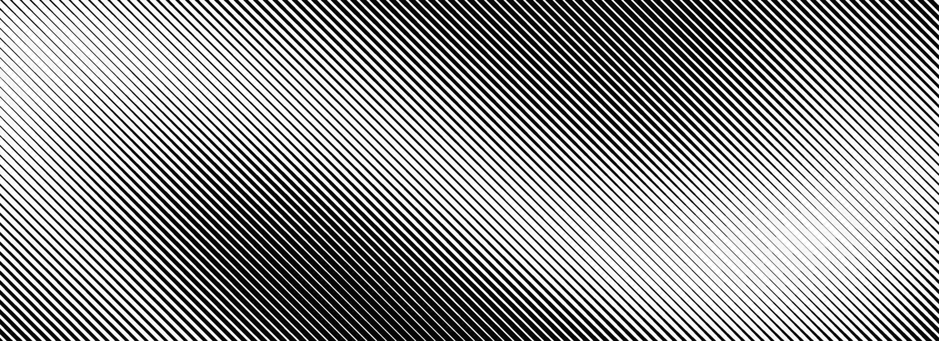 Fading lines gradient texture. Black diagonal stripes gradation background. Thin and thick vanishing slanted pattern backdrop. Oblique parallel strokes wallpaper for overlay, print, cover vector