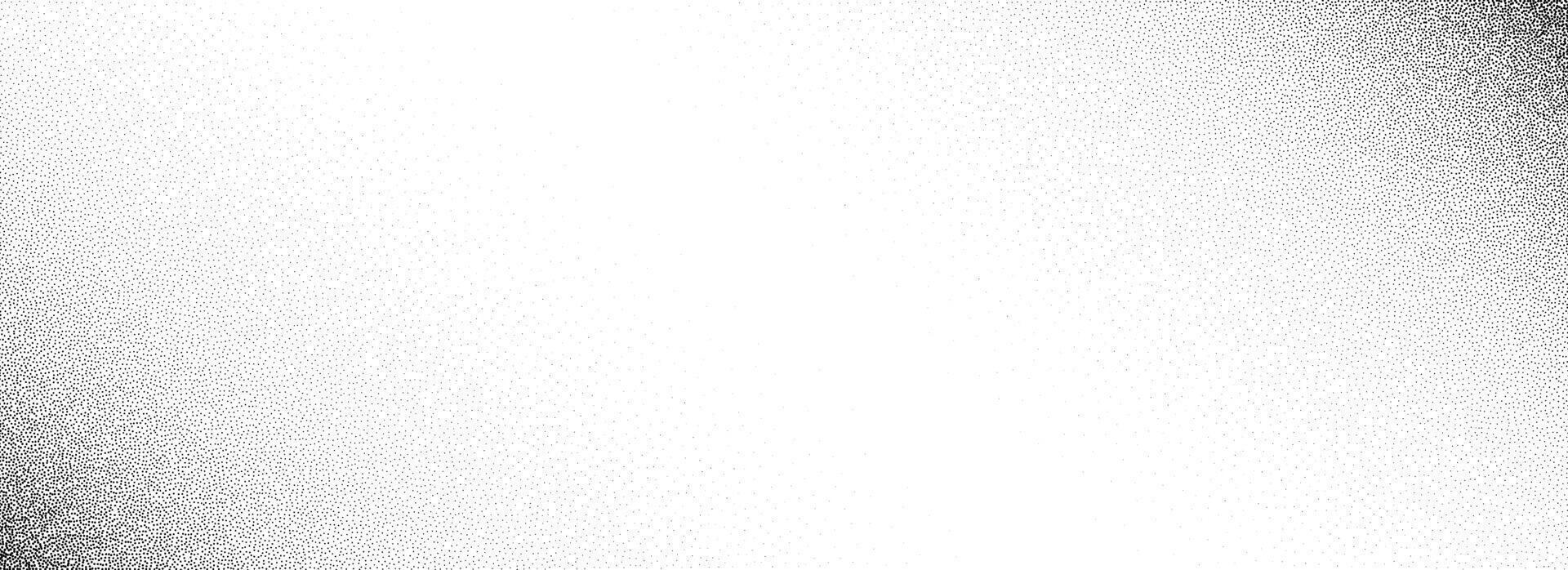 Stippled diagonal gradient texture. Fading grain dotted background. Grunge sprayed noise surface. Black vanishing dots, speckles, particles, specks, dust wallpaper. Halftone grit sand overlay vector