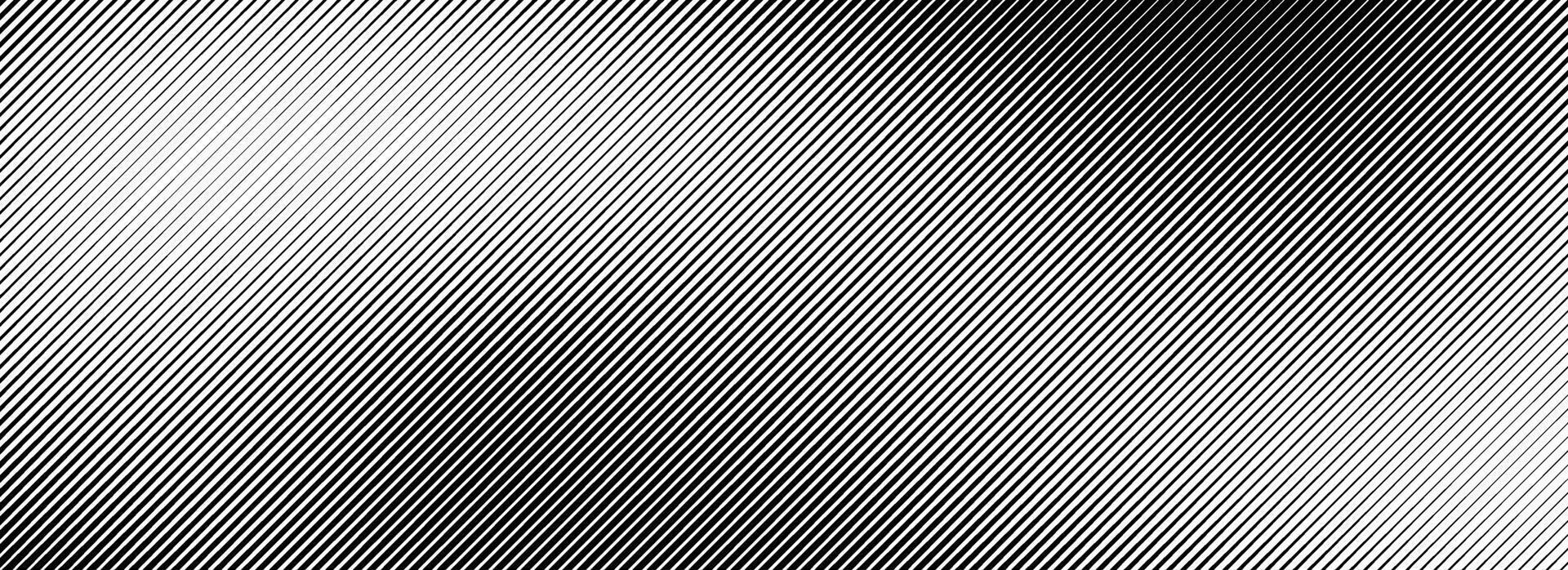 Fading line gradient texture. Black diagonal stripe gradation background. Thin and thick vanish slanted pattern backdrop. Oblique parallel stroke wallpaper for overlay, print, cover, banner. vector