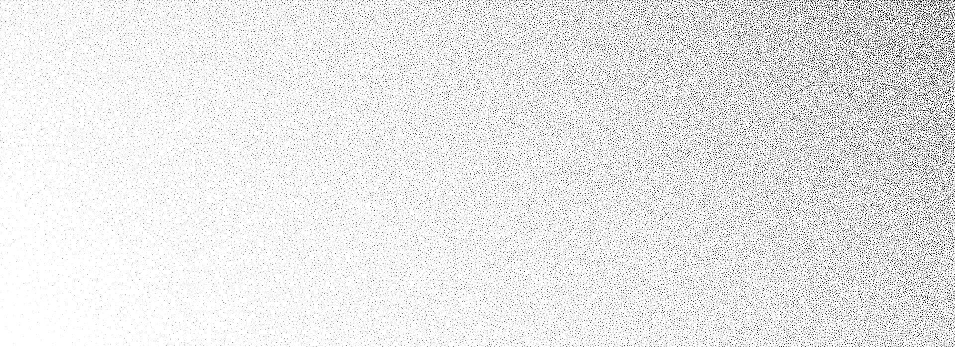 Stipple gradient texture. Fading grain dotted background. Sprayed grunge noise surface. Black vanishing dots, speckles, particles, specks, dust wallpaper. Subtle halftone gritty sand overlay vector