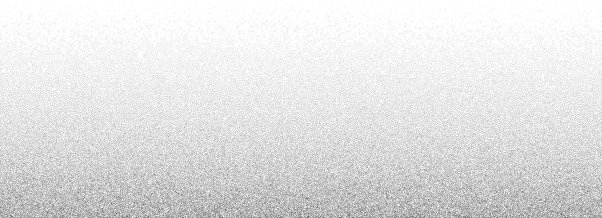 Stippled gradient texture. Fading grain dotted background. Sprayed grunge noise surface. Black dots, speckles, particles specks, dust, dots wallpaper. Subtle halftone gritty sand overlay vector