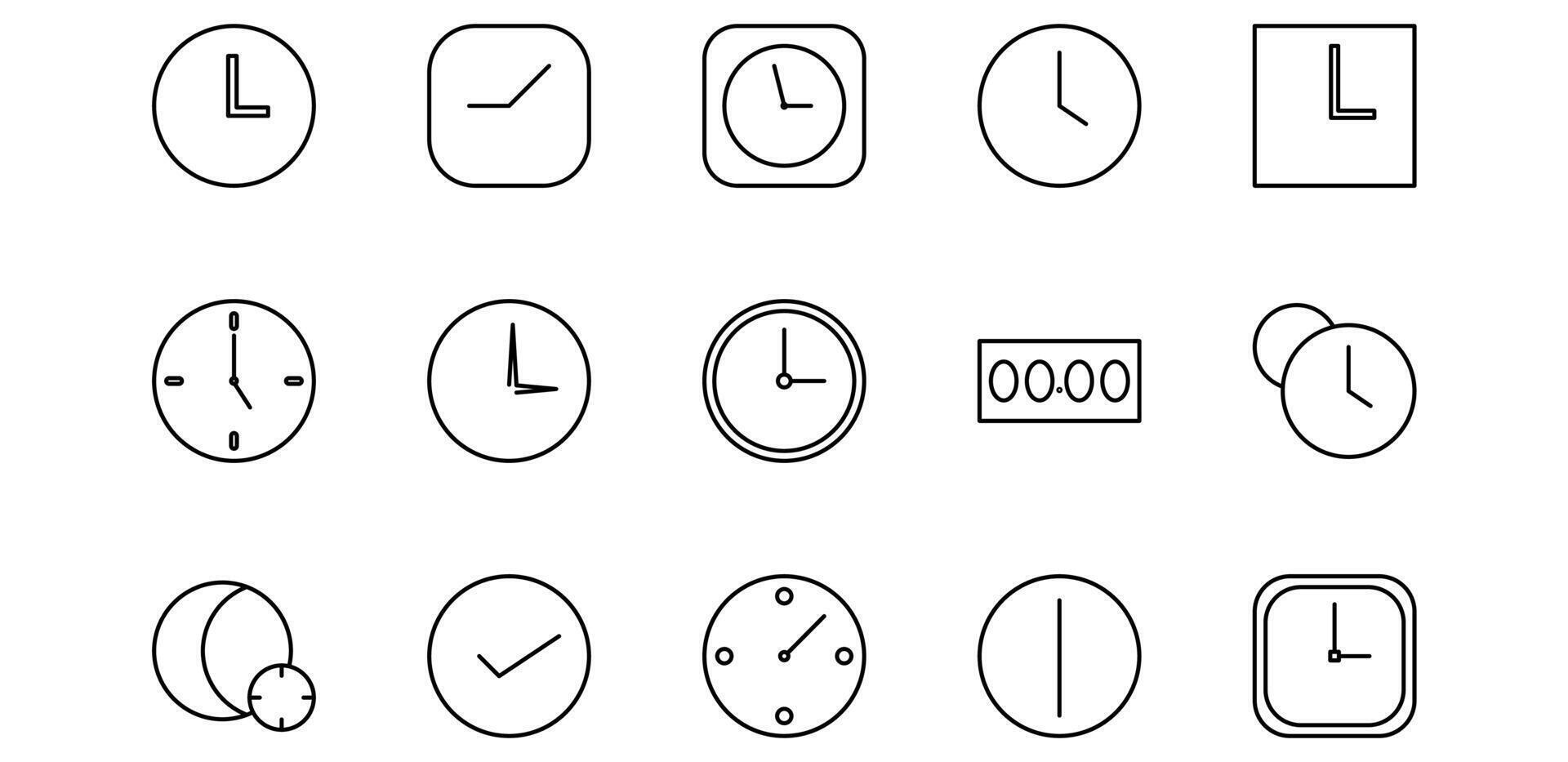line clock icon pack illustration vector