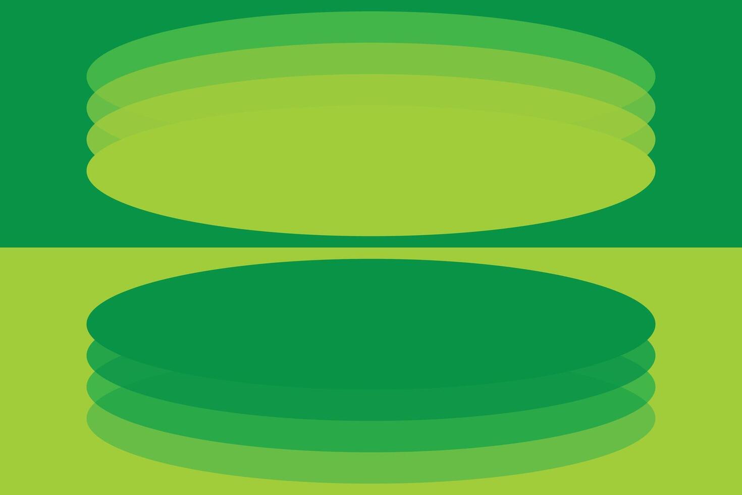 A green and white poster with two circles vector