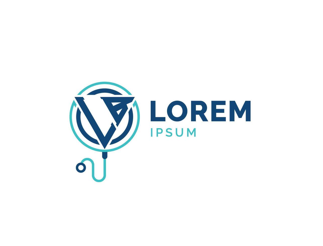 LB Medical Logo. Letter Initials LB Healthcare Logo for Doctor, Hospital, Pharmacy and Treatment Services with Stethoscope Icon vector