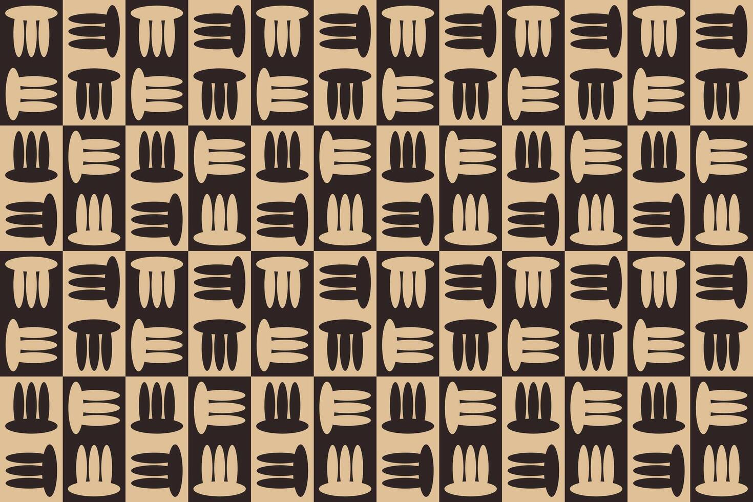 A pattern with black brown shapes on it vector