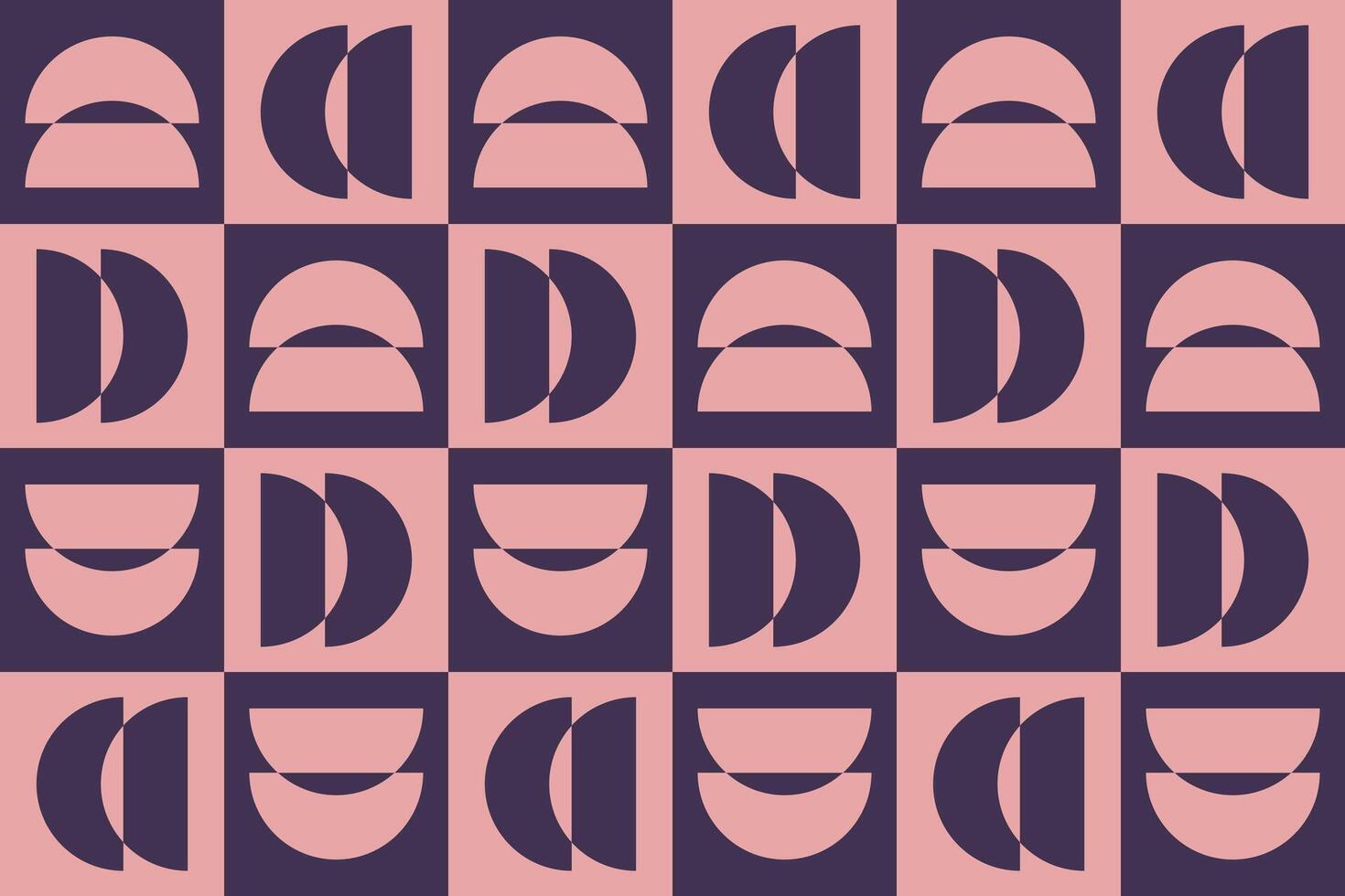 A pink and black pattern with a large number of shapes vector