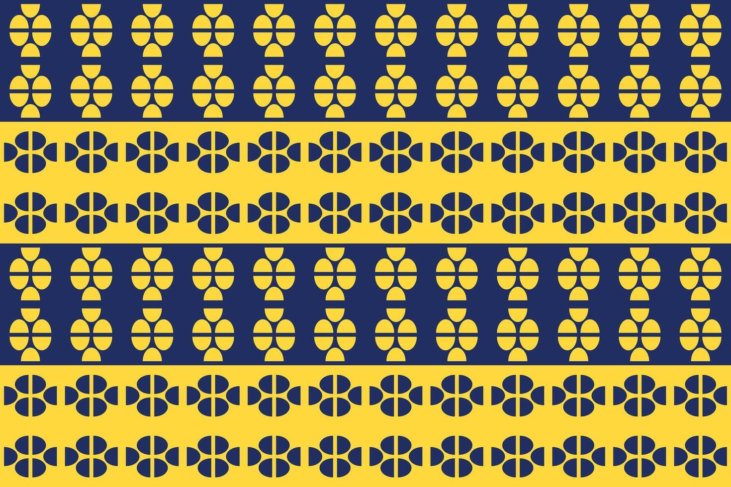 A blue and yellow pattern with flowers vector