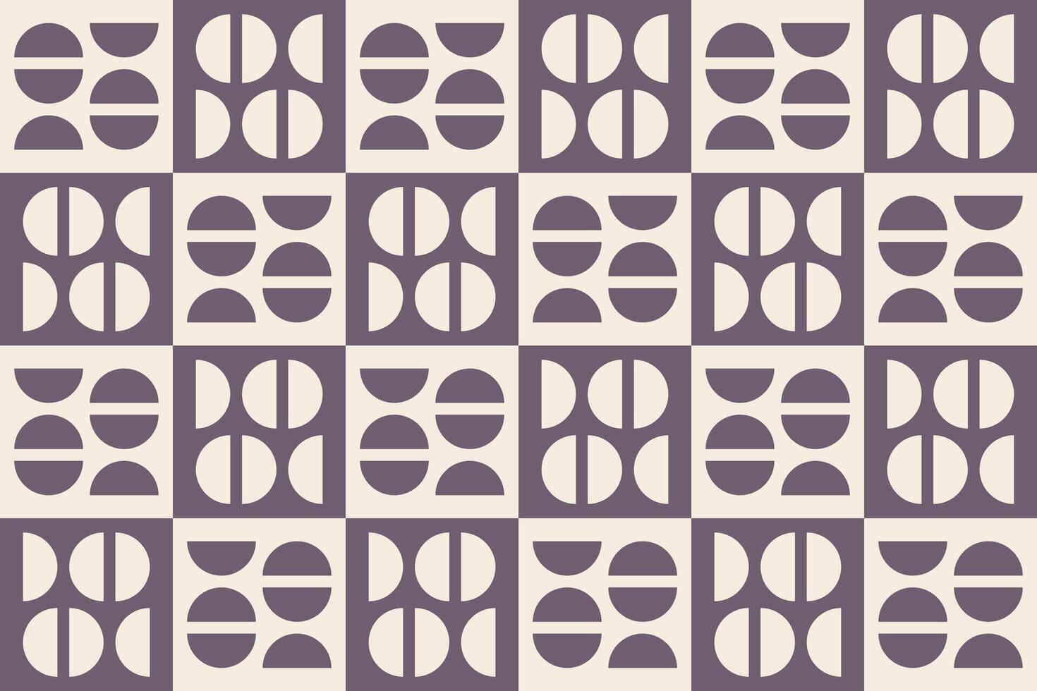 A pattern with circles and squares in purple vector
