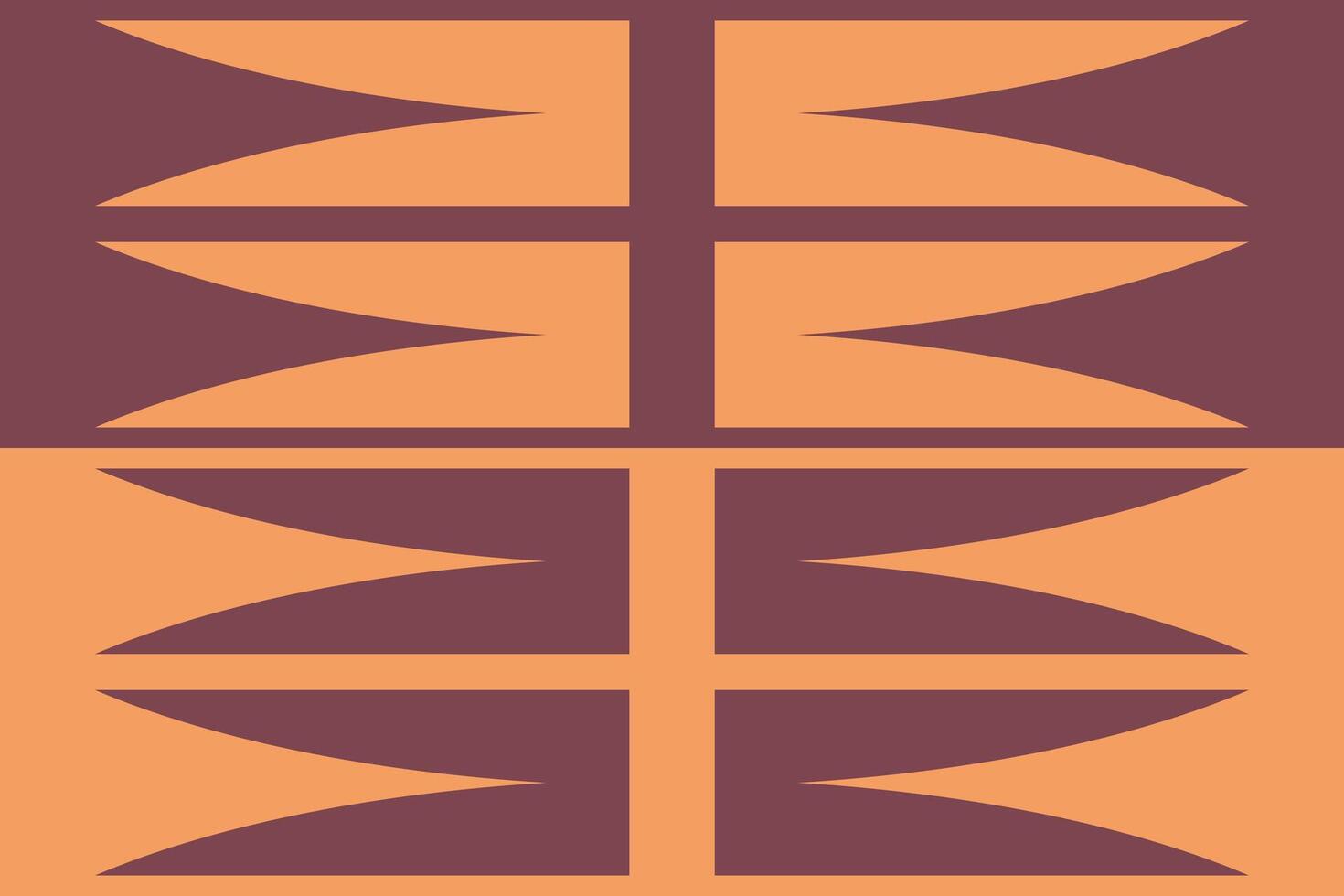 A purple and orange flag with four different shapes vector