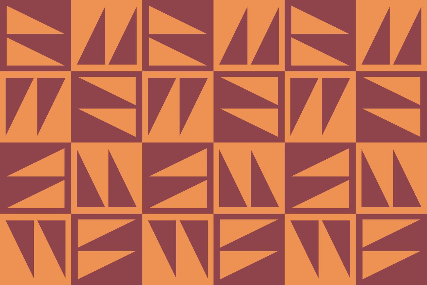 A pattern with orange and brown triangles vector