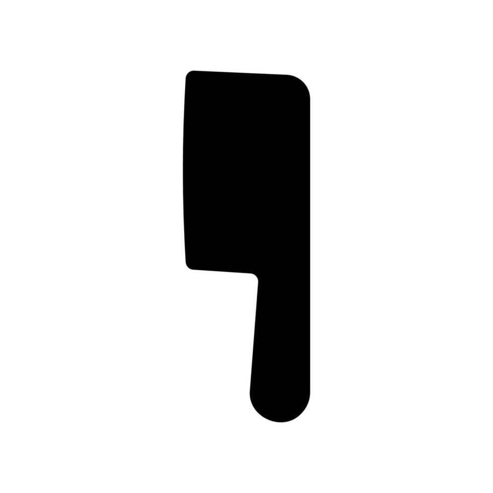 Black Silhouette of a Heavy Meat Cleaver for a Butcher vector