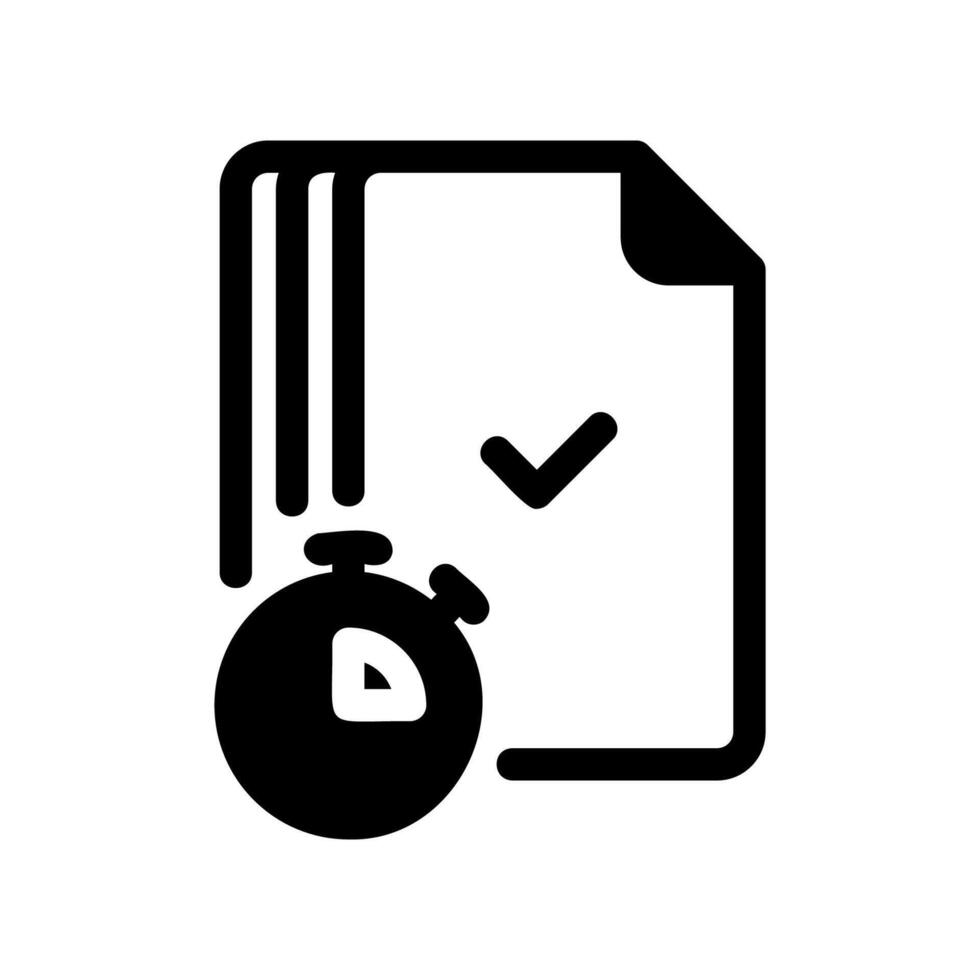 Efficient document completion with a stopwatch and successful checkmark vector