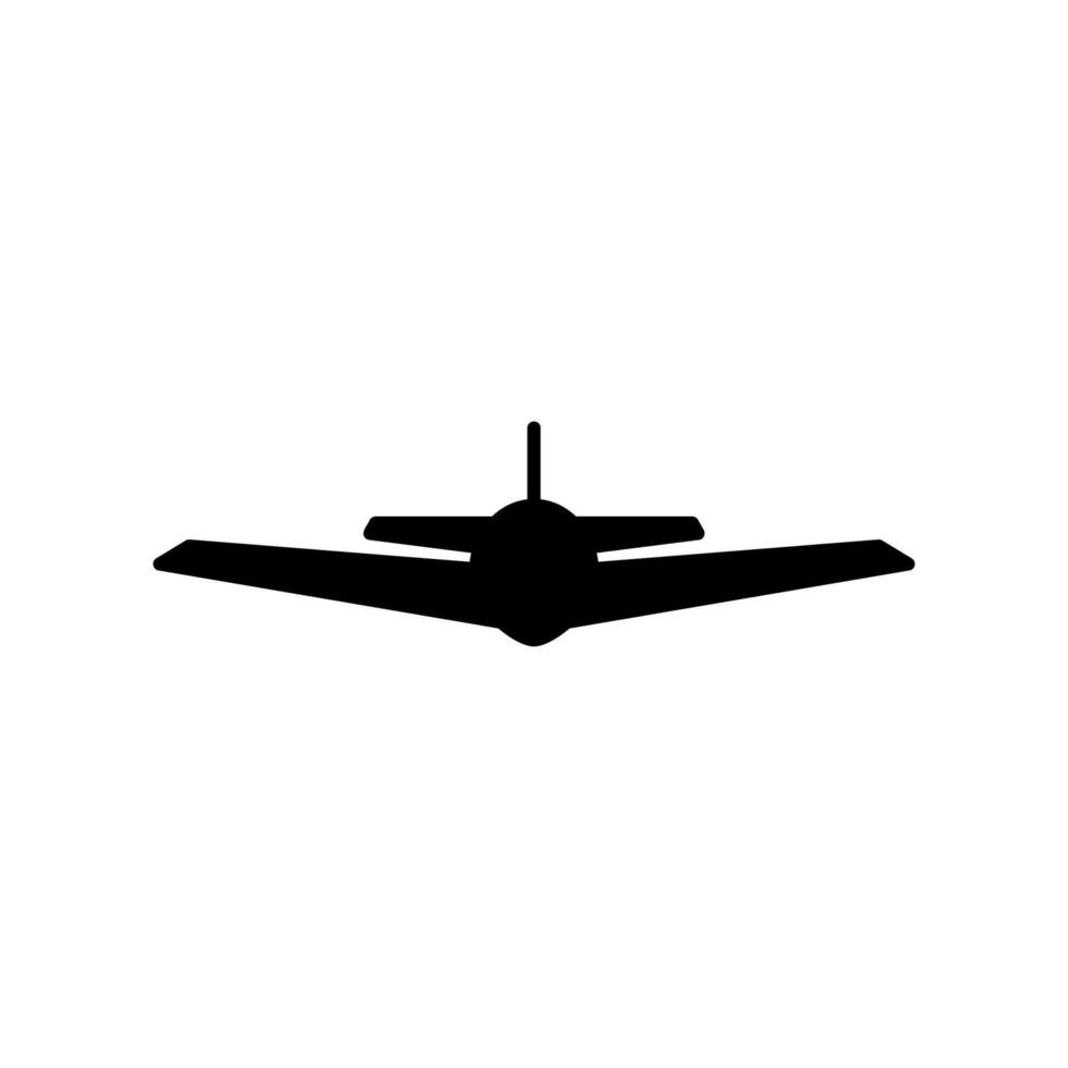 Flying wing stealth bomber aircraft front view silhouette vector