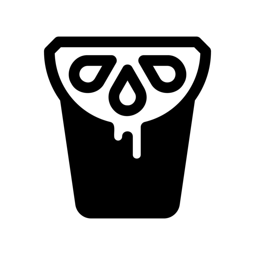 Lemon ice cream in a cup with a citrus slice and melting drips vector