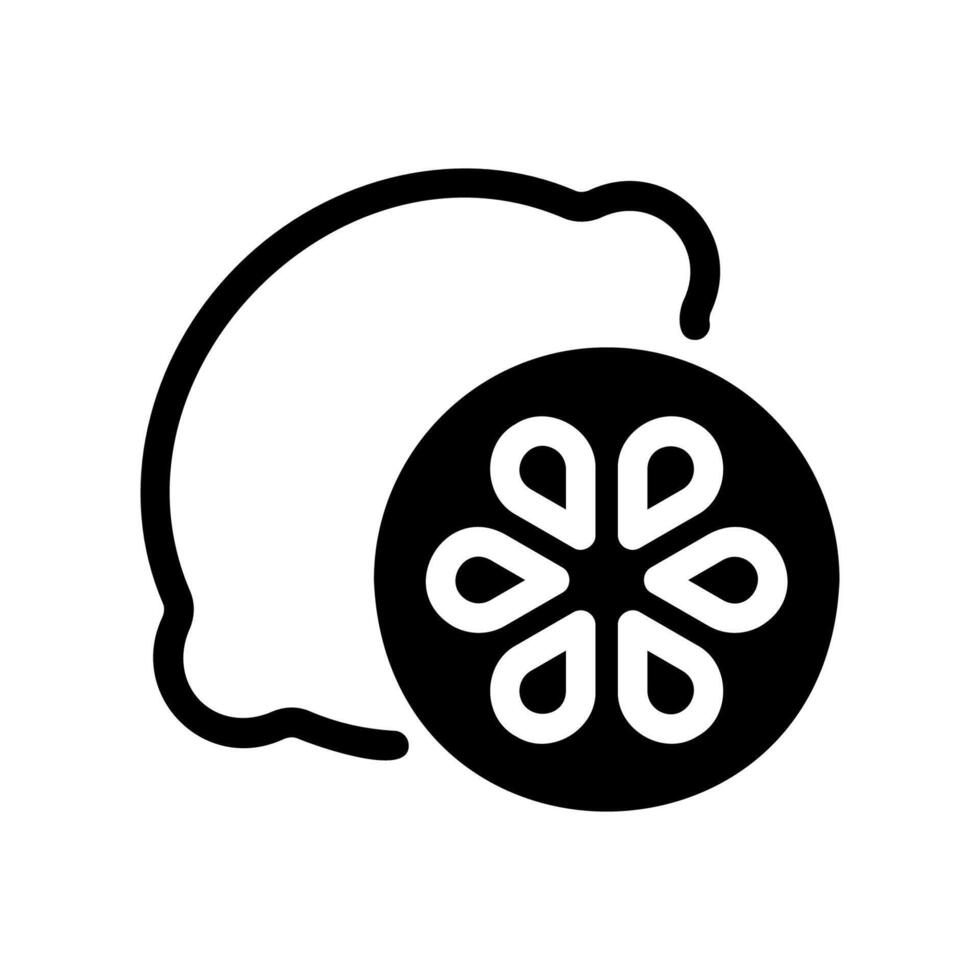 Whole Lemon with a Large Circular Slice in Front vector