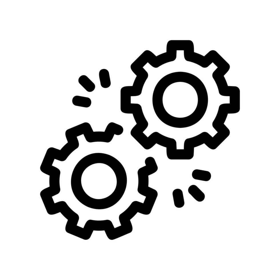 Two Interlocking Gears Representing a Working Process vector