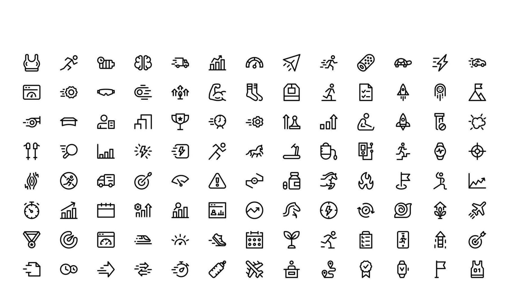 Vector icons for sports, health, and activities