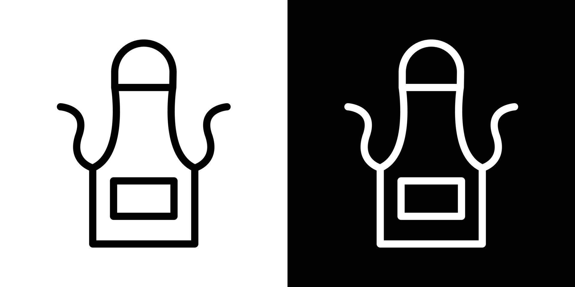 Apron icons set in stroke line style vector