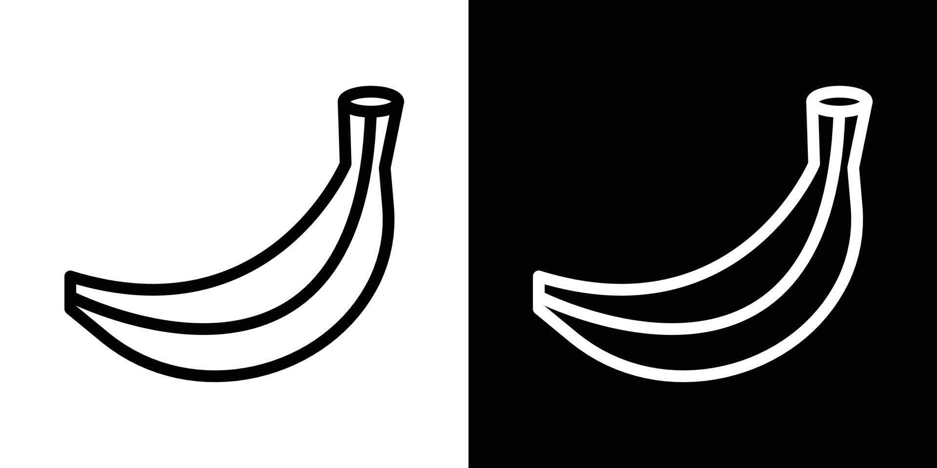 Banana icons set in stroke line style vector