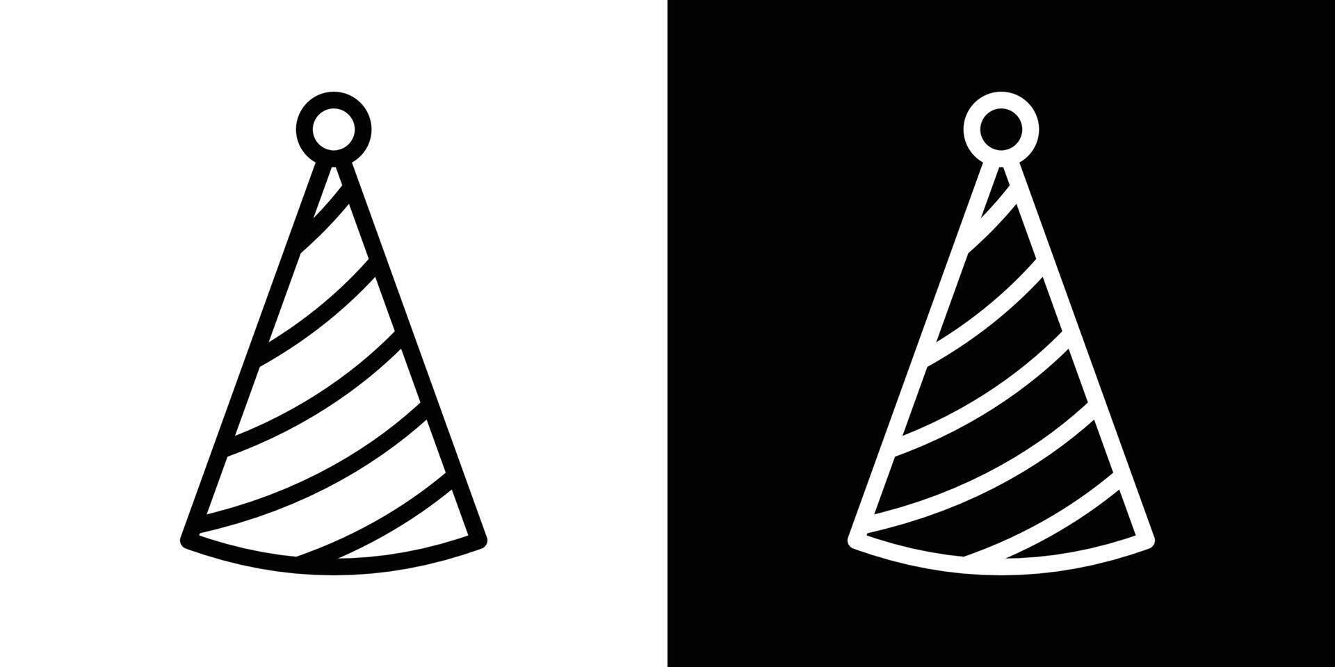 Birthday hat icons set in stroke line style vector