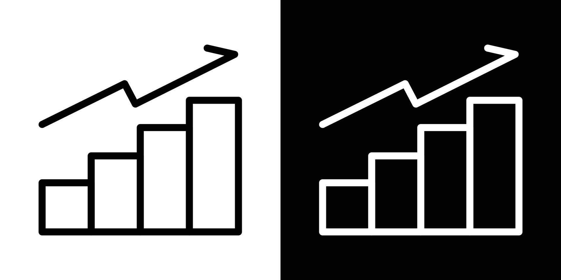 Business growth icons set in stroke line style vector