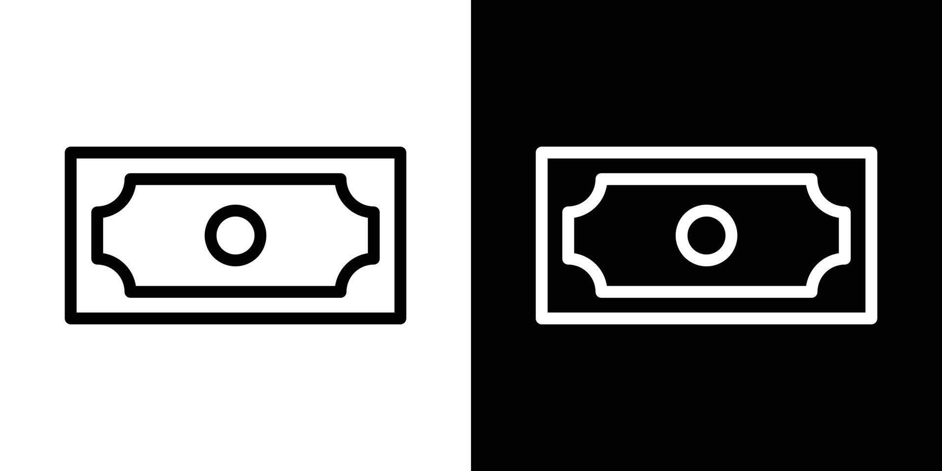 Cash icons set in stroke line style vector