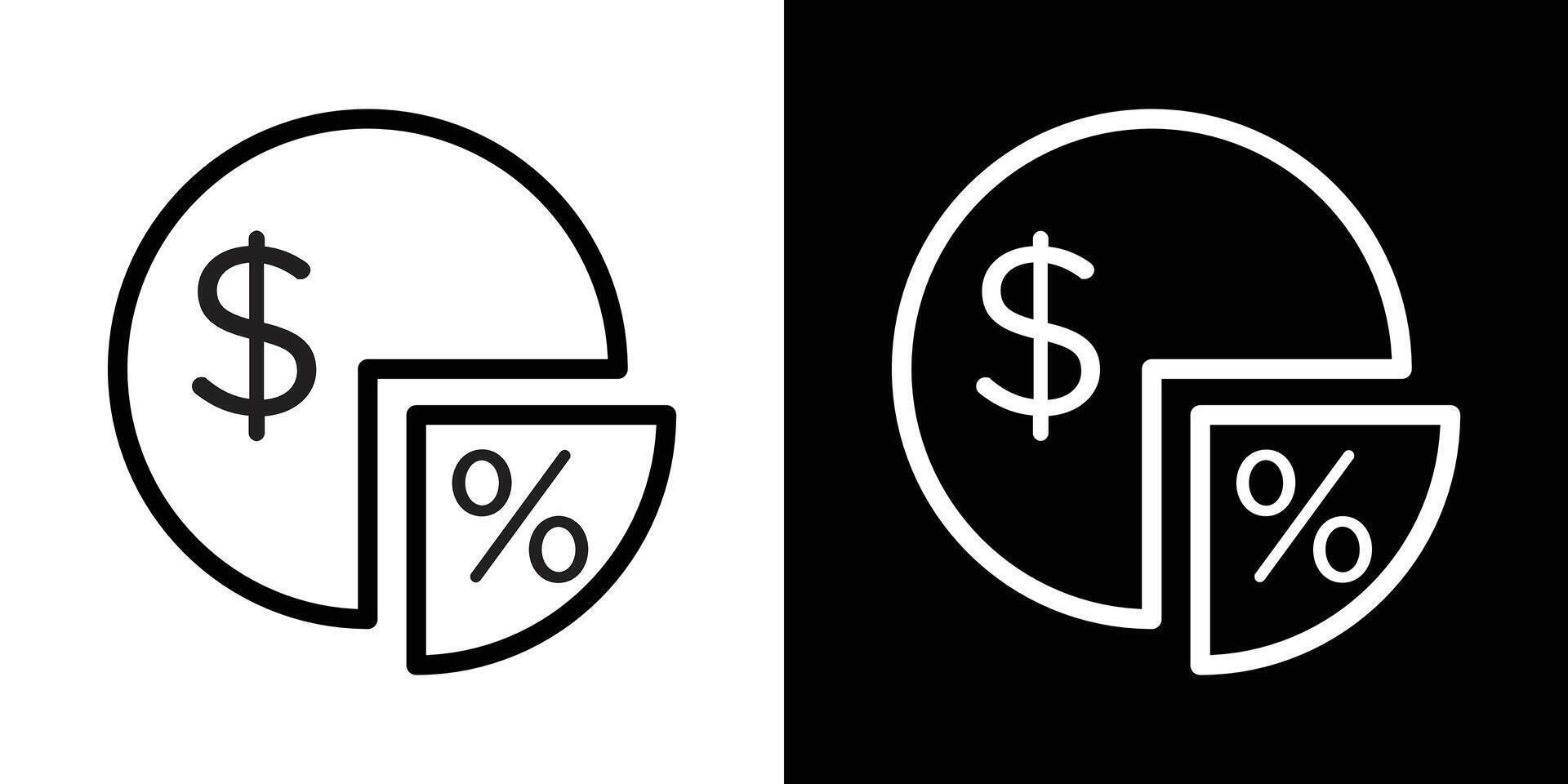 Dividend icons set in stroke line style vector